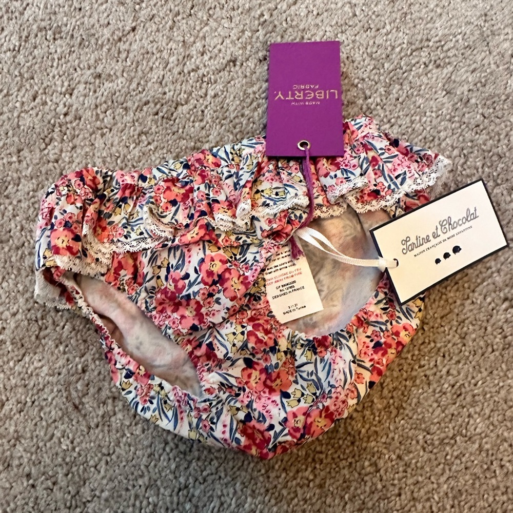 Tartine et chocolat toddler floral print ruffled bikini bottoms 2T